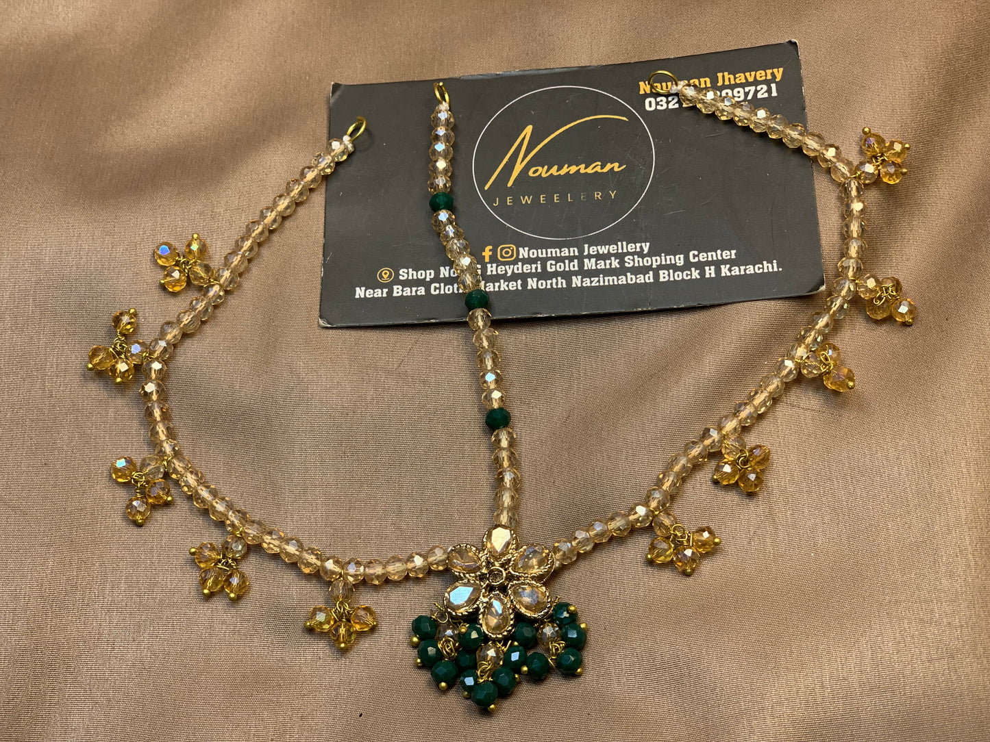Kids’ Elegant Maatha Patti – Gold & Emerald