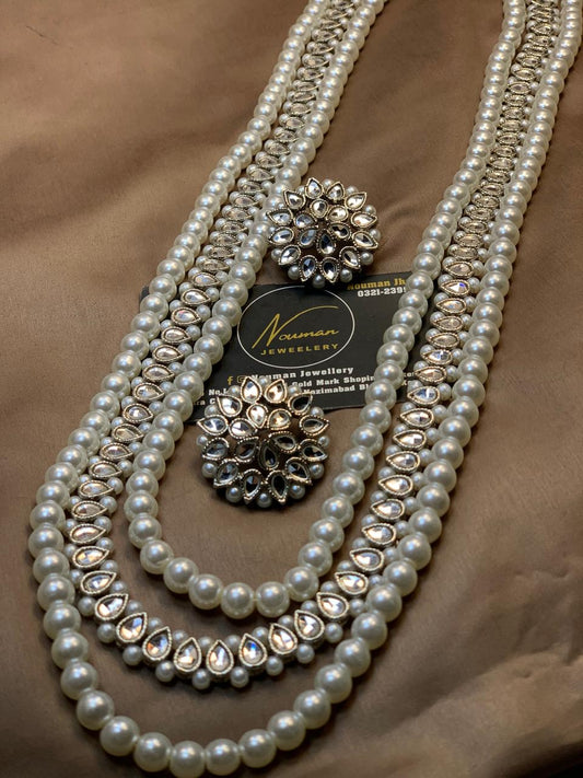 Kundan Silver Long Maala Set