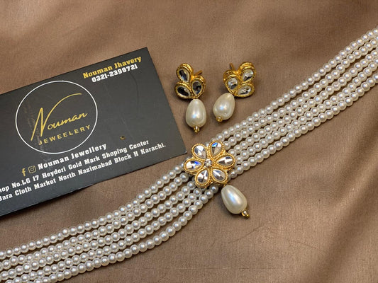 Kids Pearl Kundan Choker Set