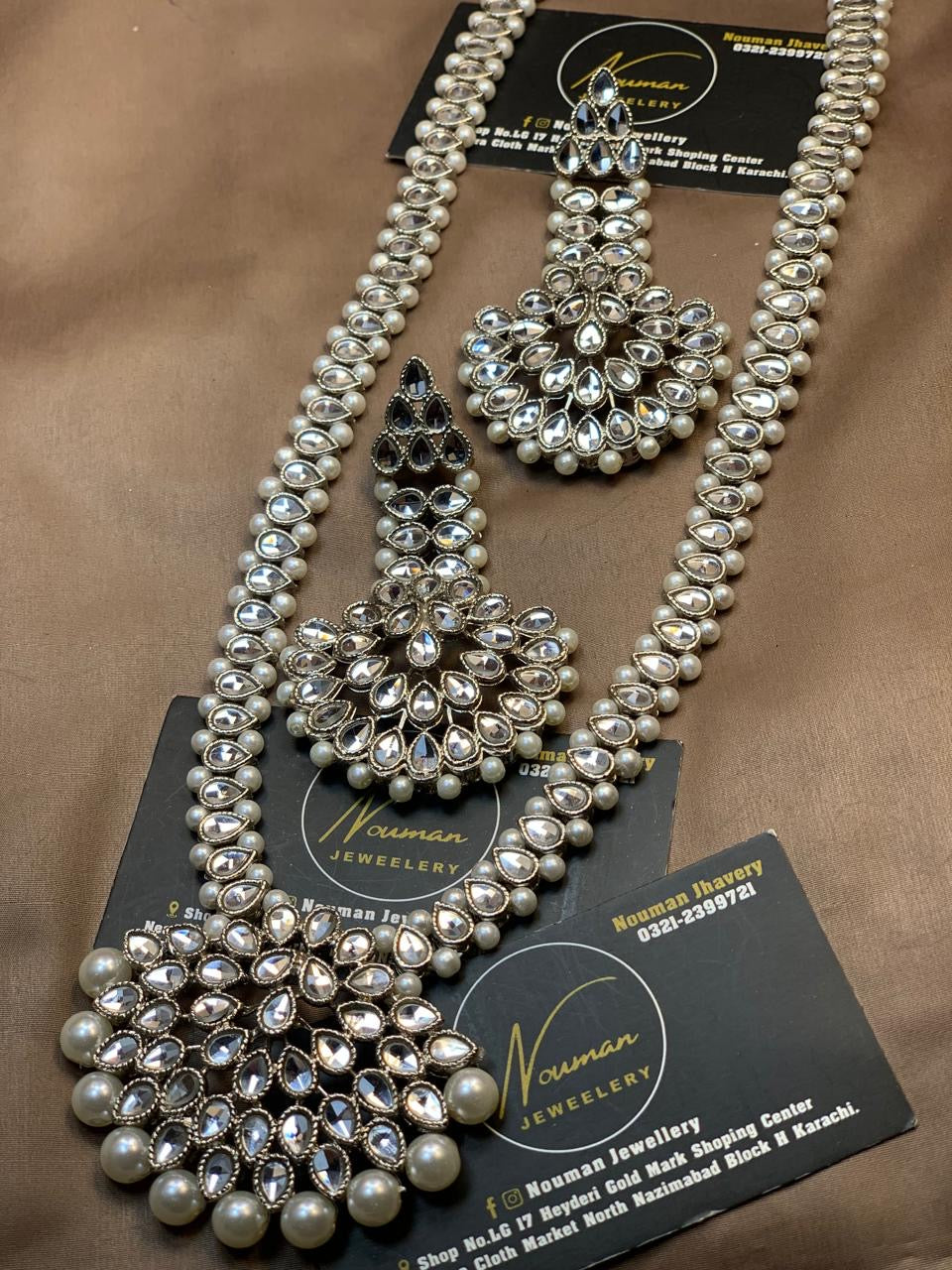 Silver Kundan Long Mala Set