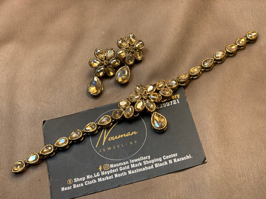 Champagne Antique Zircon Choker Set