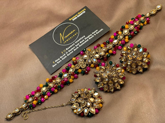 Multi Color Kundan Choker Set