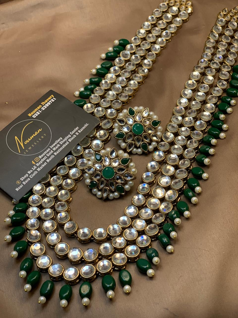 Kundan Emerald Bridal Mala Set