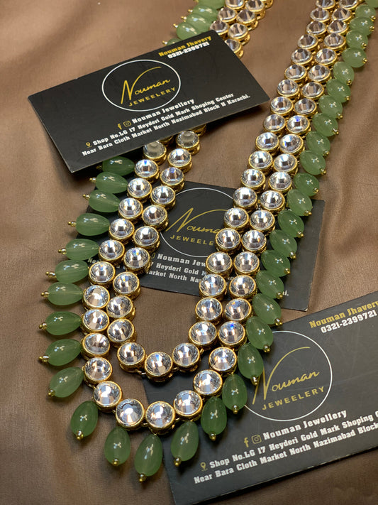 Kundun Mint Green Long Mala 2 Layers Kundun