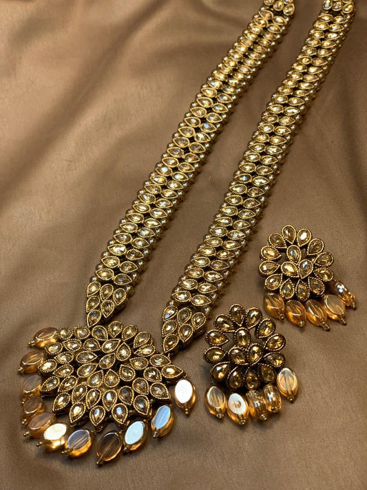 Champagne Kundan Statement Mala Set