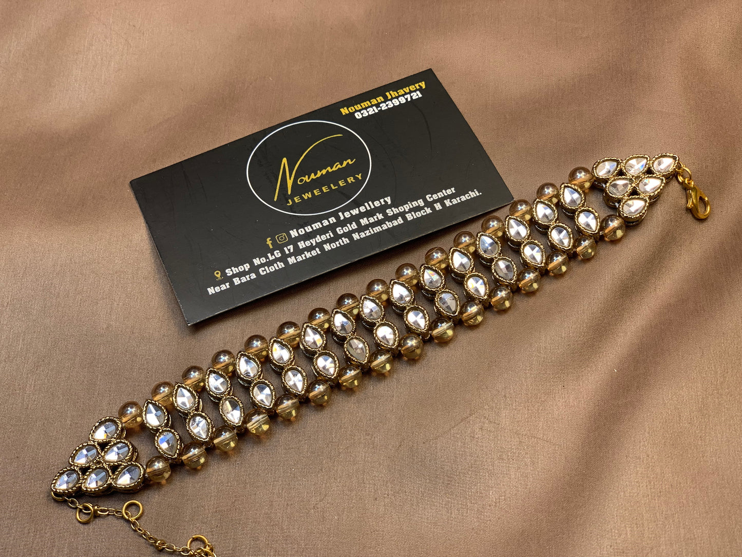 Kundan Adjustable Hand Bracelet