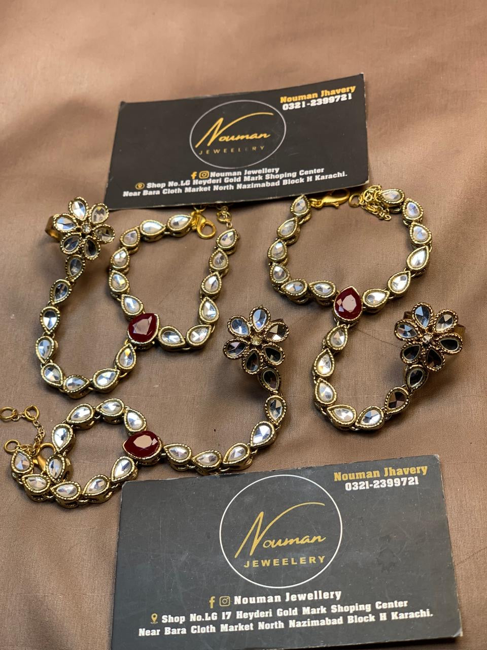 Kids Kundan Ring Bracelet Set
