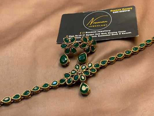 Emerald Green Choker Set