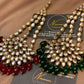 Dual Tone Kundan Jhoomar (Red & Green)