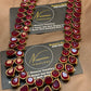 Deep Ruby Red Kundan Long Mala – Antique Gold Plated