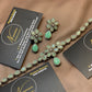 Elegant Royal Soft Mint Floral Stone Jewellery Set,
