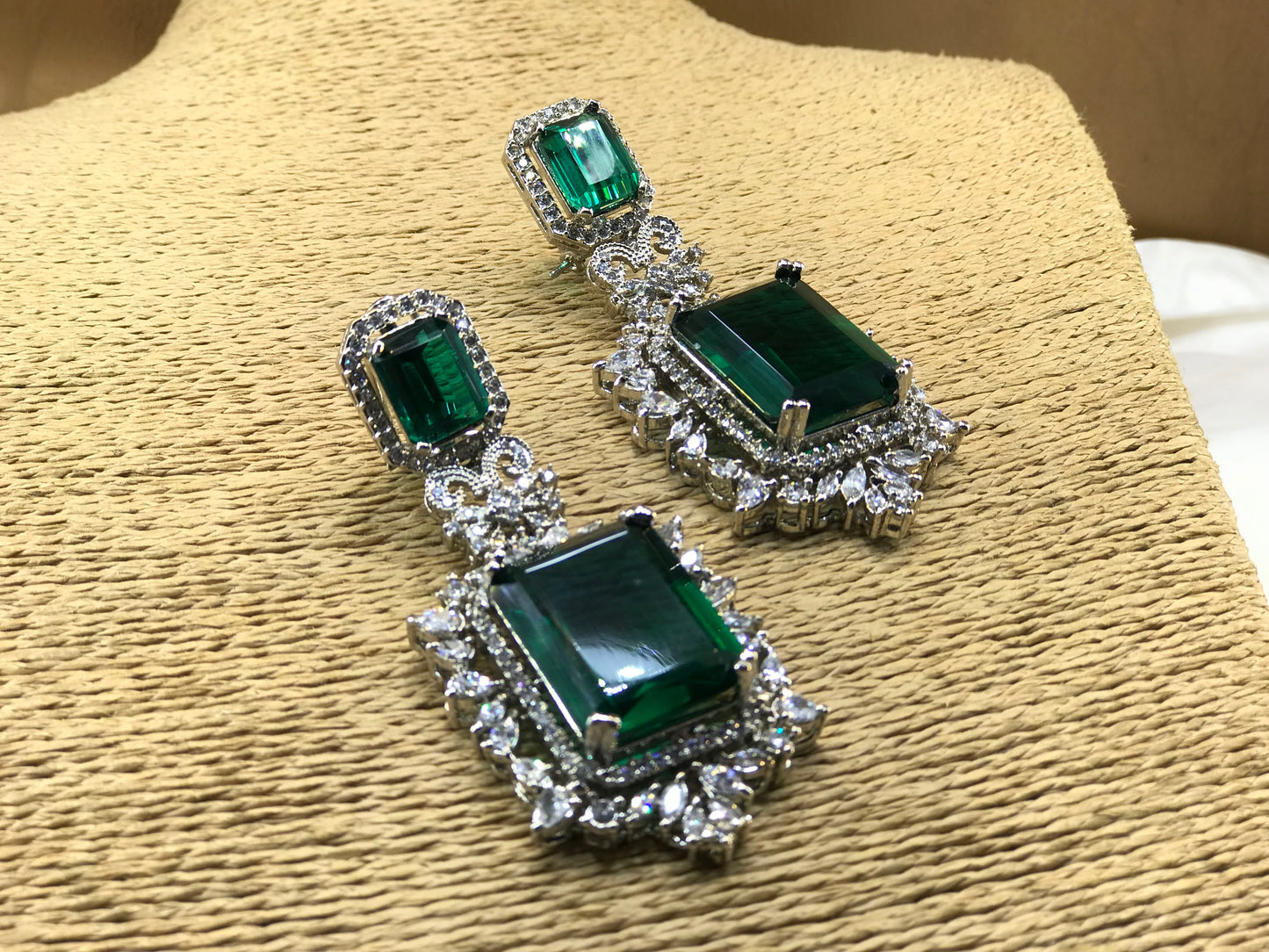 Emerald Green Royal Statement Earrings