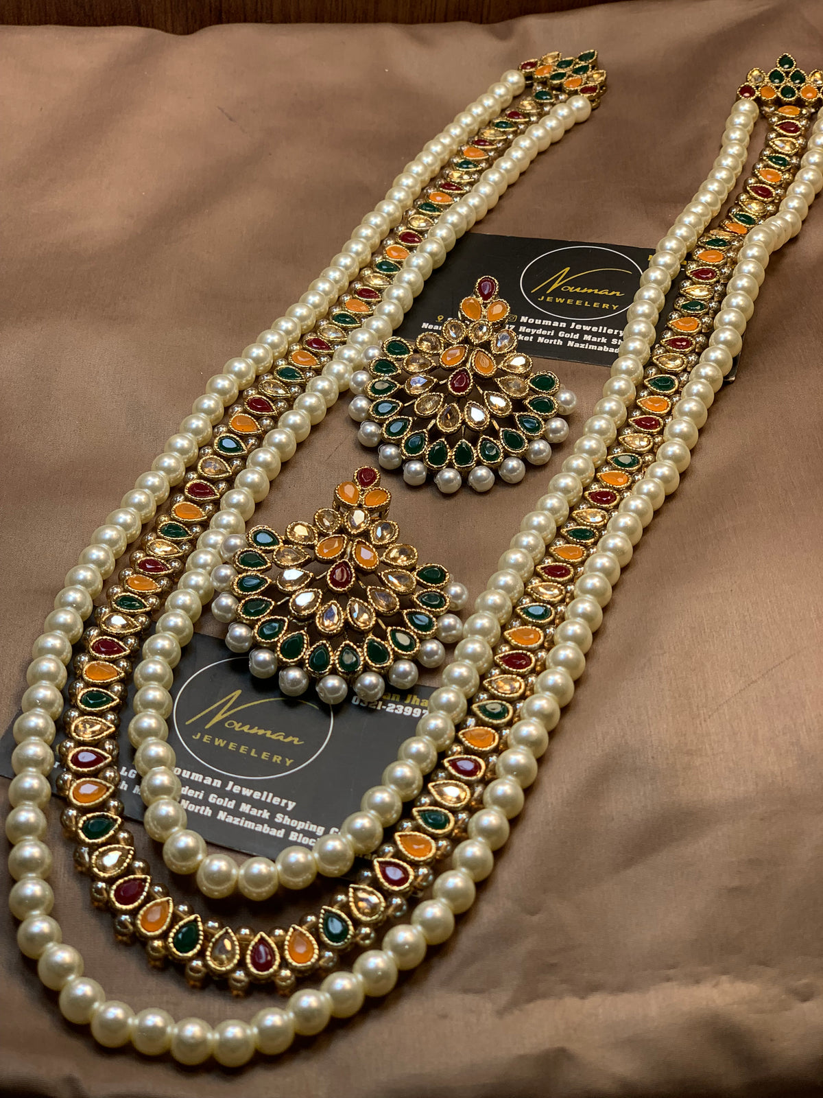 Multicolor Kundan Pearl Long Maala Set
