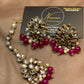 Shocking Dark Magenta Kundan Pearl Statement Jewellery Set