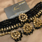 💫Exquisite Black Champagne Choker Earrings Tikka Classy Jewellery Set💫