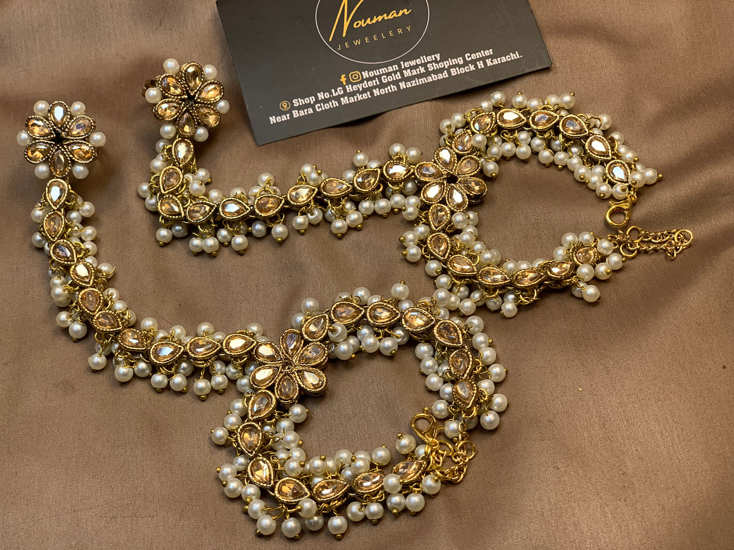 Royal Pearl Kundan Ring Bracelet – Hath Phool