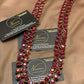 Deep Ruby Red Kundan Long Mala – Antique Gold Plated