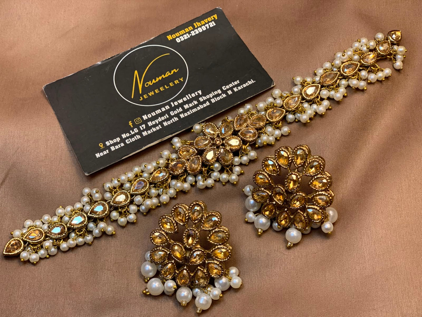 Kundan Gold Look Pearl Choker Set