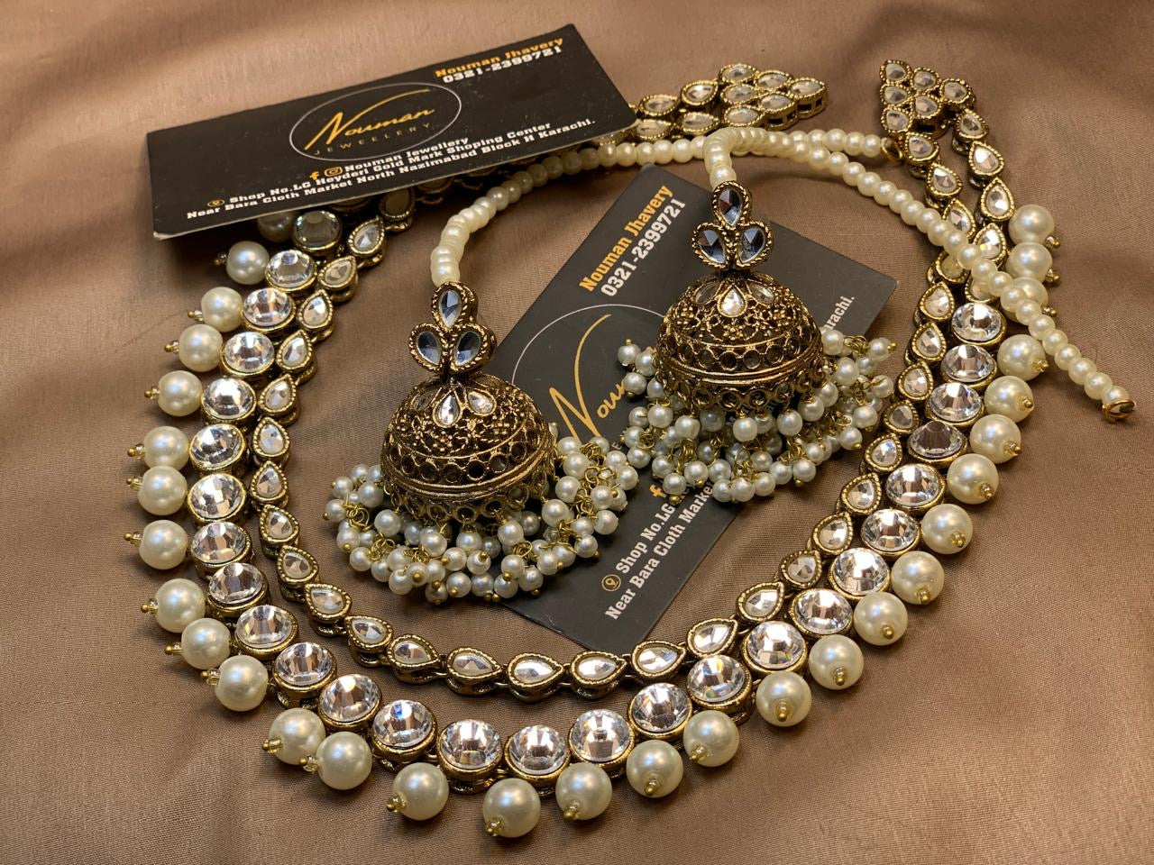 Kundan Pearl Jhumka Set