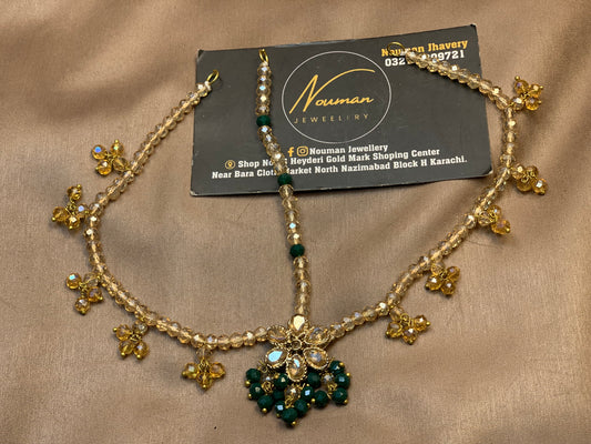 Kids’ Elegant Maatha Patti – Gold & Emerald