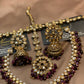 Burgundy & Antique Gold Kundan Bridal Jewellery Set