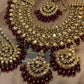 Exquisite Champagne Gold Maroon Deep Red Bridal Jewellery Ser