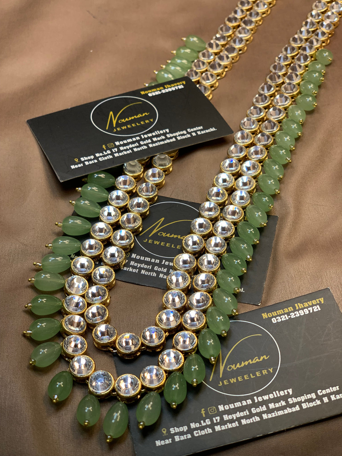 Kundun Mint Green Long Mala 2 Layers Kundun
