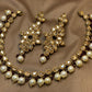 Champagne Kundan Pearl Beaded Necklace Set