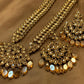 Champagne Zircon Kundan Long Maala With Statement Set