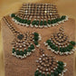 Gold Emerald Green Kundan Pearl Choker Set
