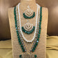 Kundan Emerald Green Long Mala Set – 22 Inches