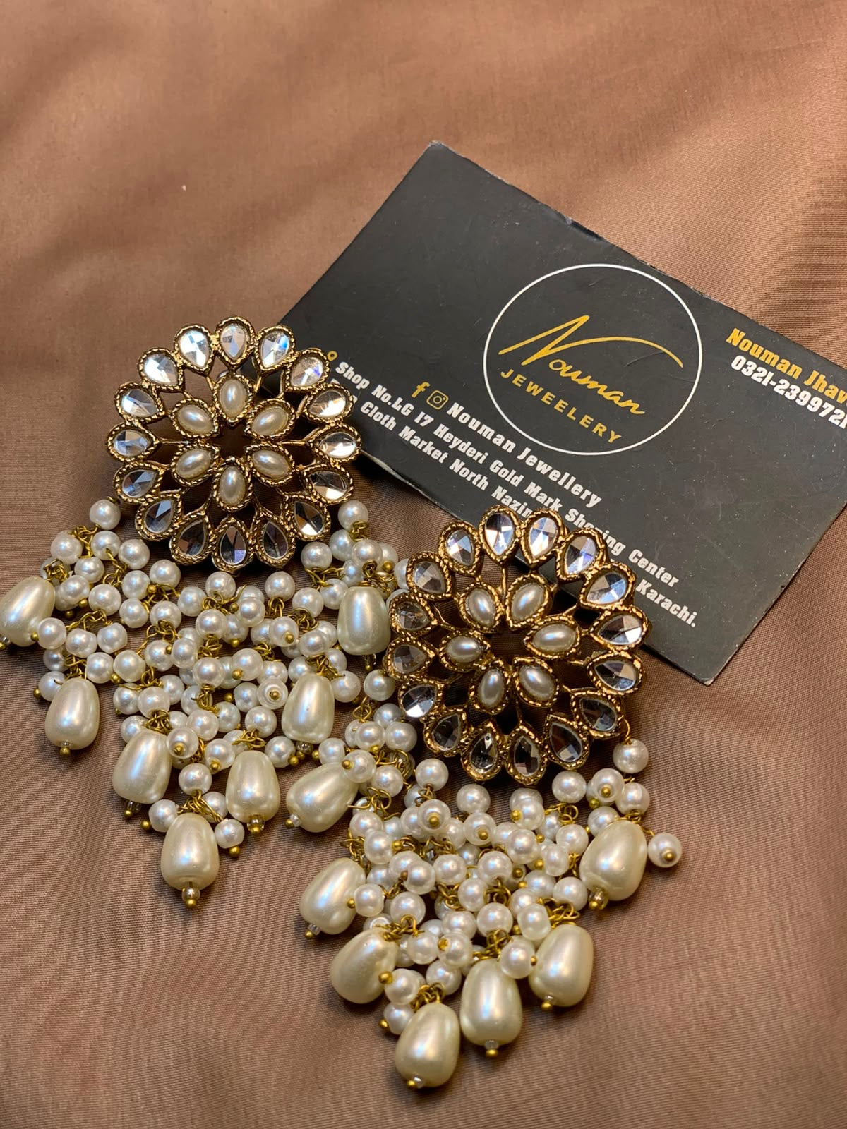 Handcrafted Kundan Pearl Tassel Earrings