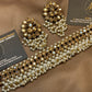 Champagne Kundan Gold Pearl Necklace Set