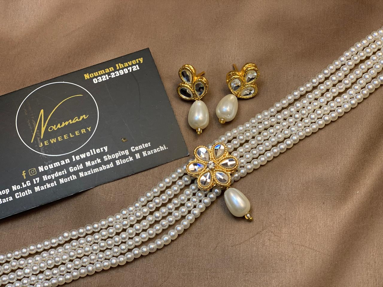 Kids Pearl Kundan Choker Set