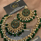 Emerald Green Antique Gold Kundan Jewellery Set