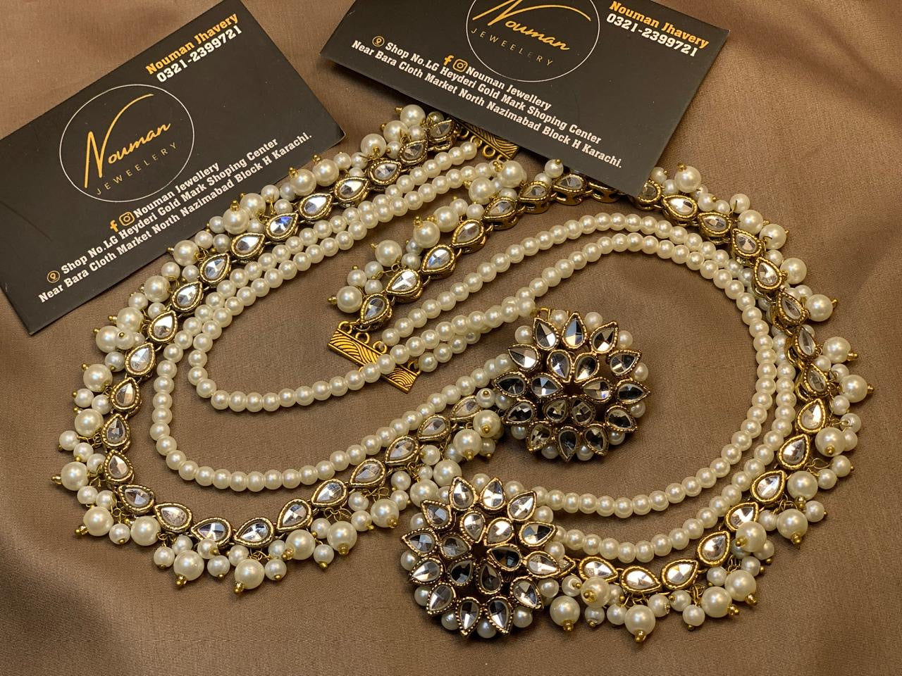 Classic Kundan Pearl Sahare Party Wear Earrings