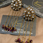 Royal Burgundy & Pearl Kundan Earrings