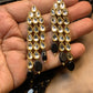 Royal Kundun Stylish Earrings With Black
