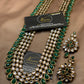 Royal Emerald Green Kundan Long Mala Set