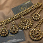 Kundan Champagne Gold Elegant Necklaces Earring Tikka jhumer Bridal Sets