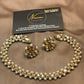 Champagne Gold Kundan Pearl Necklace Set