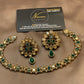 Emerald Green Kundan Pearl Necklace Set