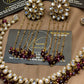 Royal Burgundy & Pearl Kundan Bridal Jewellery Set