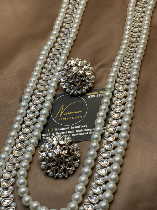 Kundan Silver Long Maala Set
