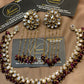 Royal Burgundy & Pearl Kundan Bridal Jewellery Set
