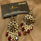 Ruby Maroon Kundan Pearl Jhalar Earrings