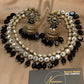 Kundan Black Bead Necklace Set
