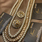 Kundan Pearl Double Layer Necklace Set