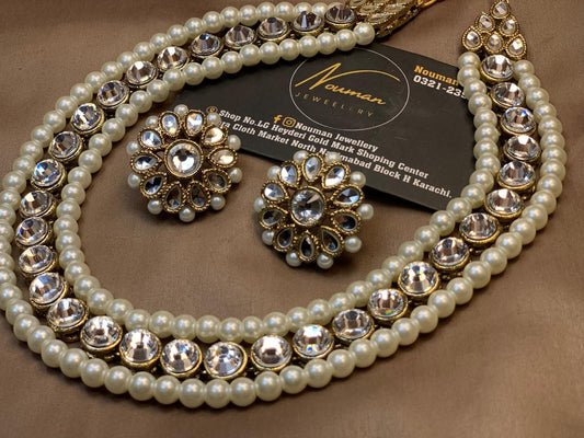 Pearl Kundan Necklace Set