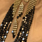 Exquisite Gorgeous Kundun Black Royal Look Mala Earrings Jewellery Sets.